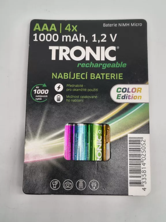 AKUMULATORKI TRONIC NI-MH READY 2 USE COLOR 1000 MAH, 4 SZT AAA