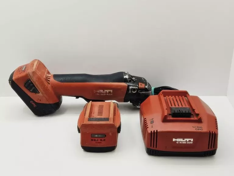 SZLIFIERKA KĄTOWA HILTI AG 125-A22 ŁADOWARKA I 2X AKUMULATOR 5,2AH