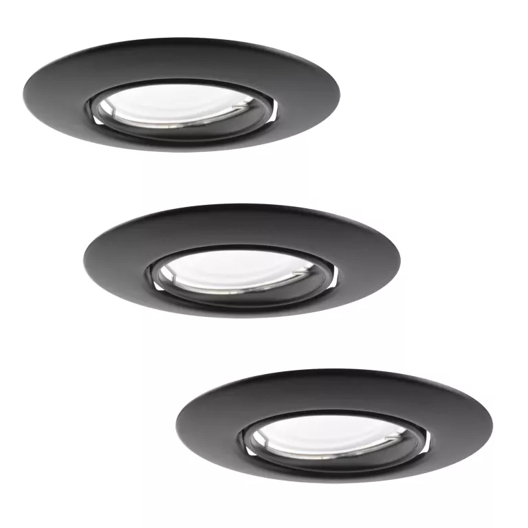 ZESTAW OPRAW SUFITOWYCH OCZEK POLUX OLIN 750LM 3SZT. LED CZARNE OKRĄGŁE