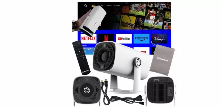 RZUTNIK PROJEKTOR PRZENOŚNY MINI SMART ANDROID 12 TV WIFI +HDMI +ETUI