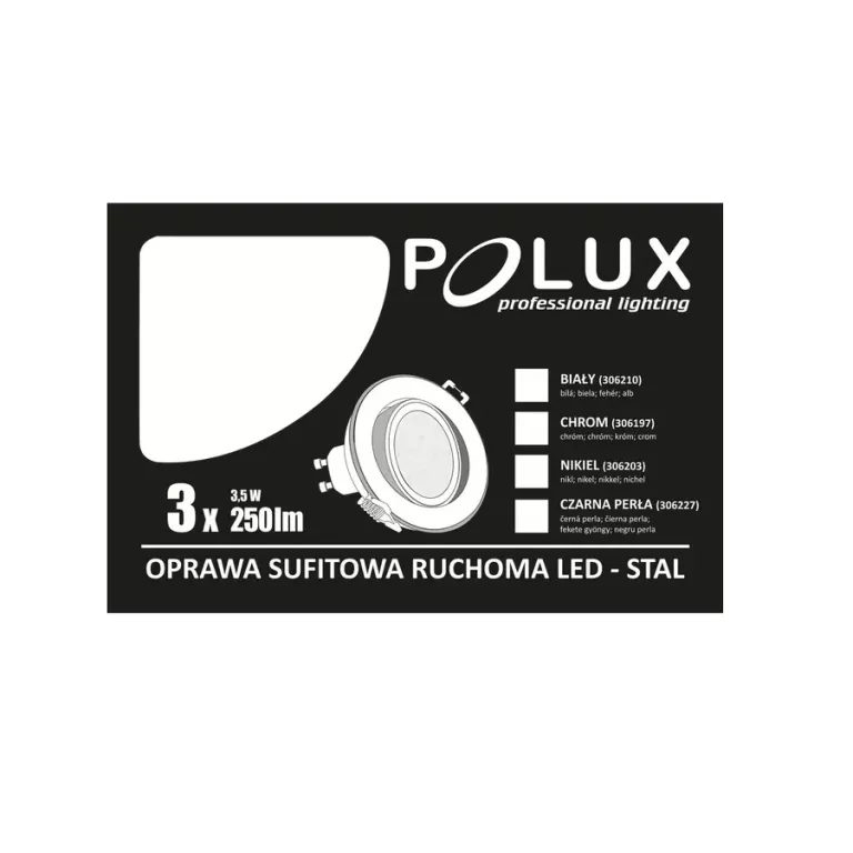 ZESTAW OPRAW SUFITOWYCH OCZEK POLUX OLIN 750LM 3SZT. LED CZARNE OKRĄGŁE