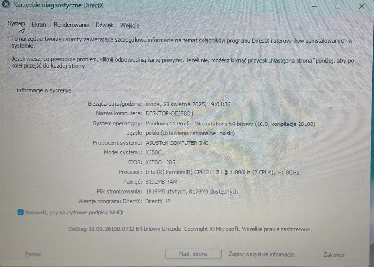 LAPTOP ASUS D552C 15,6" PENTIUM 2117U 8GB RAM 200GB HDD GT 710M - OPIS!