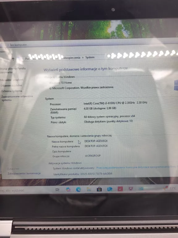 LAPTOP LENOVO YOGA 510-14ISK I3/4GB/128GB/WIN 10 + ZASILACZ