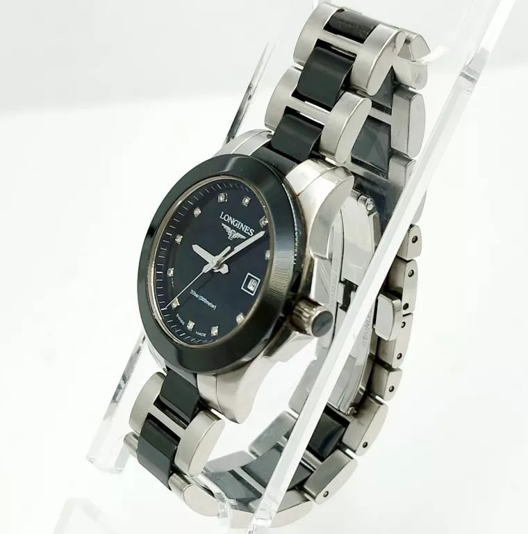 ZEGAREK KWARCOWY LONGINES CONQUEST LADY CERAMIC L3.257.4.57.7 DIAMENT 29MM