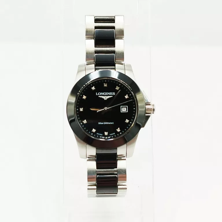ZEGAREK KWARCOWY LONGINES CONQUEST LADY CERAMIC L3.257.4.57.7 DIAMENT 29MM
