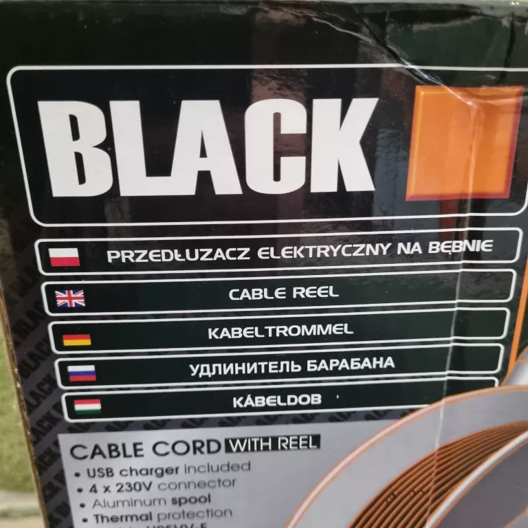 PRZEDŁUŻACZ NA BĘBNIE 50M 3X2,5 BLACK 59014