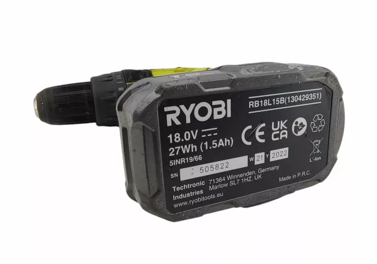 WIERTARKO-WKRĘTARKA RYOBI R18DD3 + AKUMULATOR BATERIA 18V 1.5AH