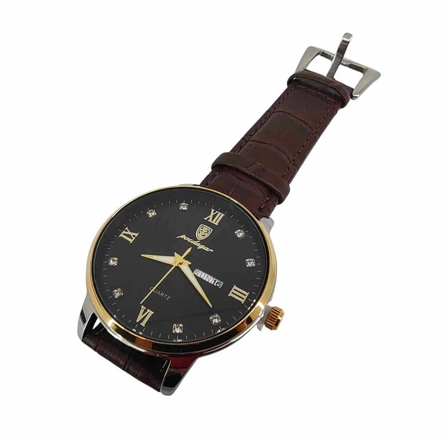 zegarek-meski-poedagar-brazowy-pasek-wodoszczelnosc-129221-4