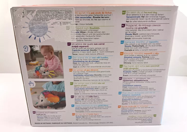 FISHER PRICE KOLOROWY JEŻ ZABAWKA SENSORYCZNA INTERAKTYWNA Z DŹWIĘKIEM