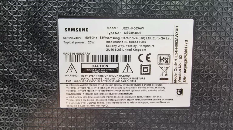 TELEWIZOR LED SAMSUNG UE24H4003AW HD READY 1366X768