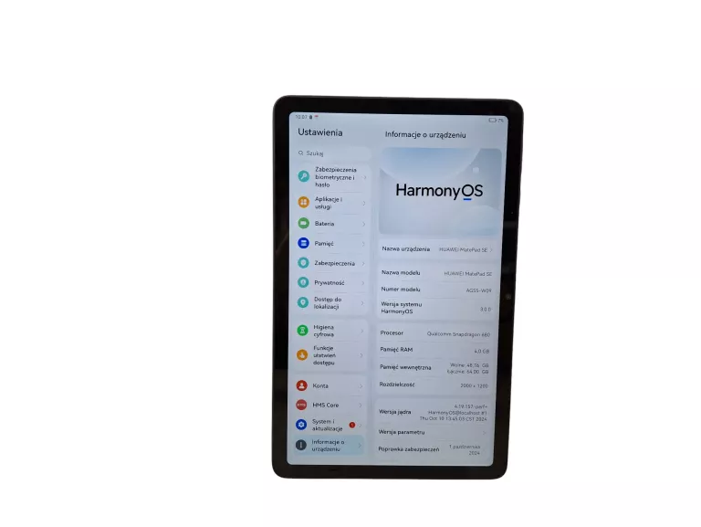 TABLET HUAWEI MATEPAD SE 10,36" 4 GB / 64 GB CZARNY