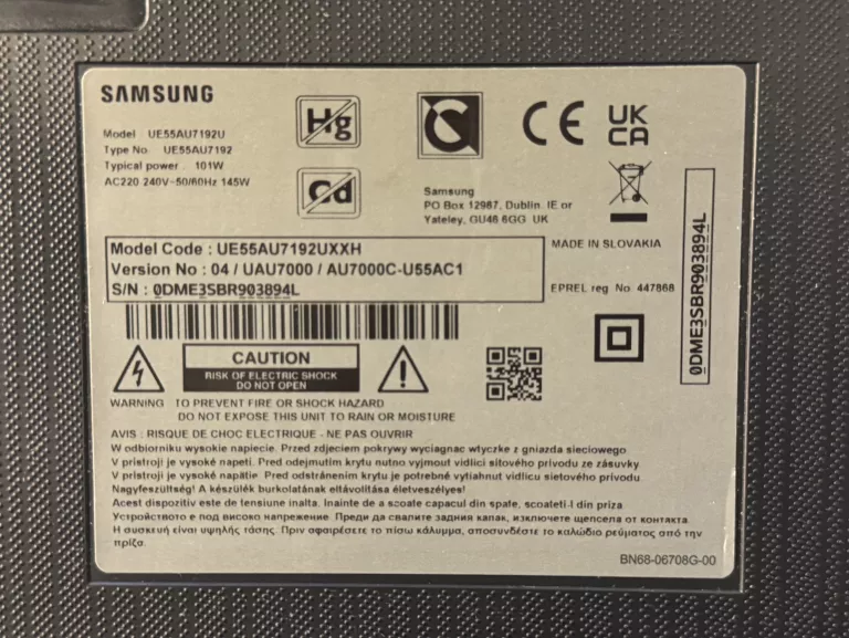 TELEWIZOR SAMSUNG UE55AU7192U 55" LED 4K UHD SMART TV