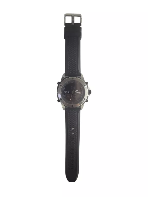ZEGAREK BULOVA MARINE STAR BLACK LEATHER BAND WATCH 98C119