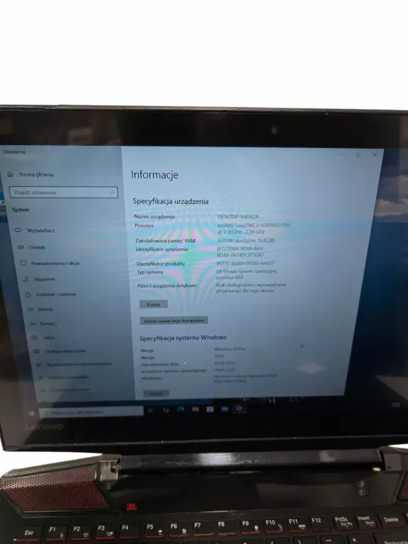LAPTOP LENOVO Y700-15ISK + ZASILACZ