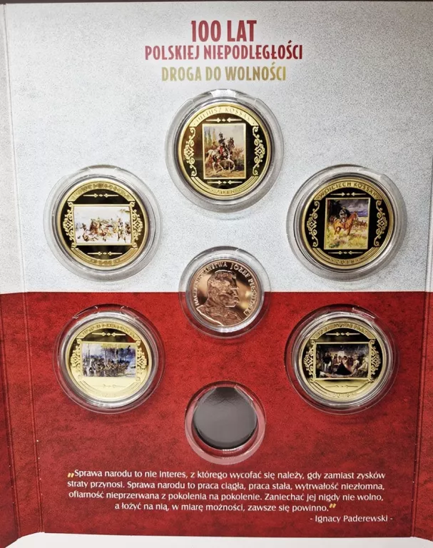 ALBUM 100 LAT NIEPODLEGŁOŚCI POLSKIEJ + MONETY