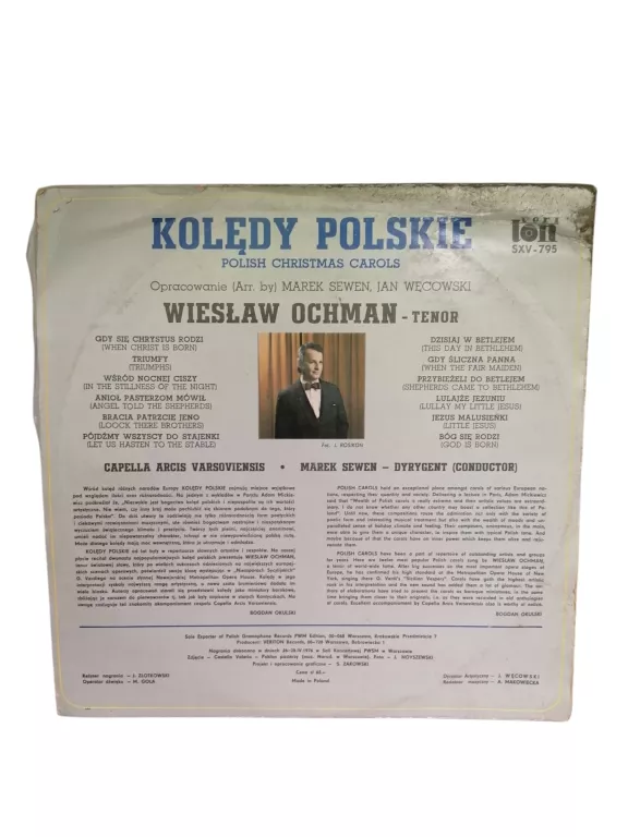 KOLĘDY POLSKIE WIESŁAW OCHMAN TENOR
