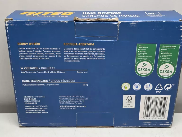 HAKI ŚCIENNE NITEO 2 SZT 22 KG