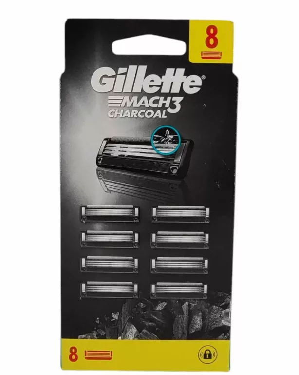 GILLETTE MACH3 CHARCOAL OSTRZA WYMIENNE DO MASZYNKI DLA MĘŻCZYZN 8 SZT