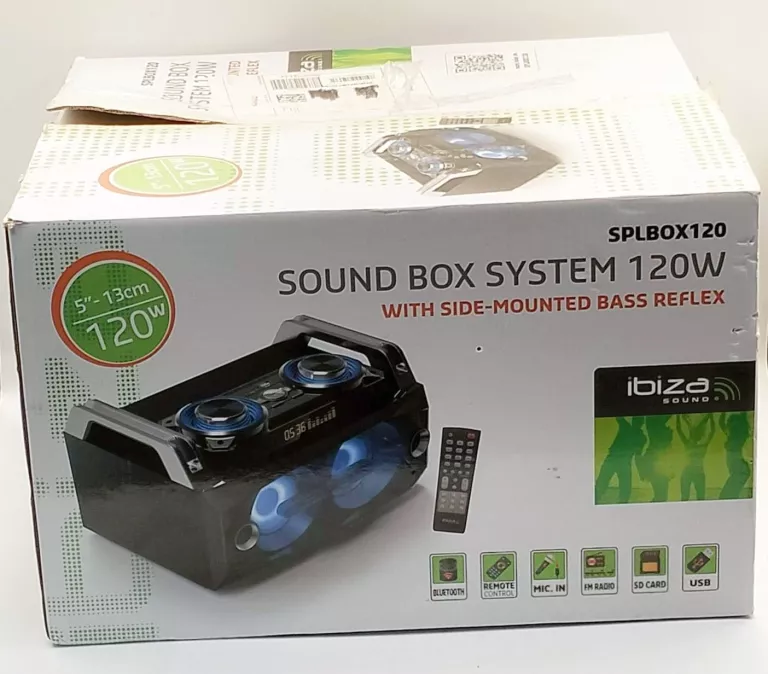 BOOMBOX 120W IBIZA SPLBOX120 ZESTAW