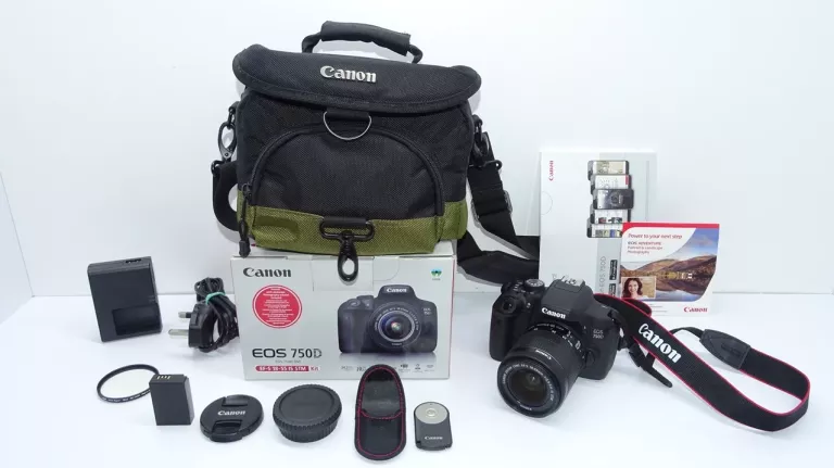 APARAT CANON EOS 750D (1400 ZDJĘĆ) + OBIEKTYW CANON 18-55MM ZESTAW