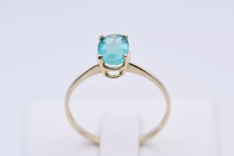 KLASYCZNIE PIĘKNY PIERŚCIONEK Z DUŻYM SZMARAGDEM 1,45CT ŻÓŁTE ZŁOTO 585