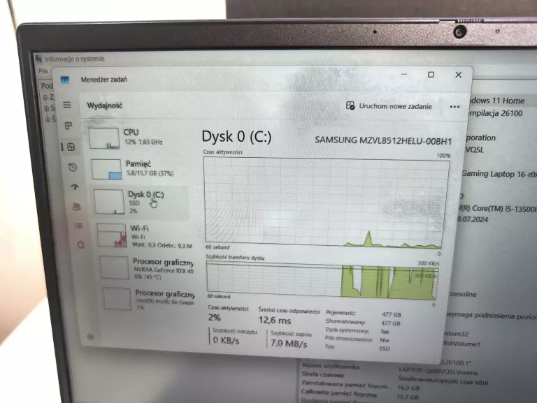 LAPTOP HP VICTUS 16 RTX 4050 I5 13500H 16/512GB KPL