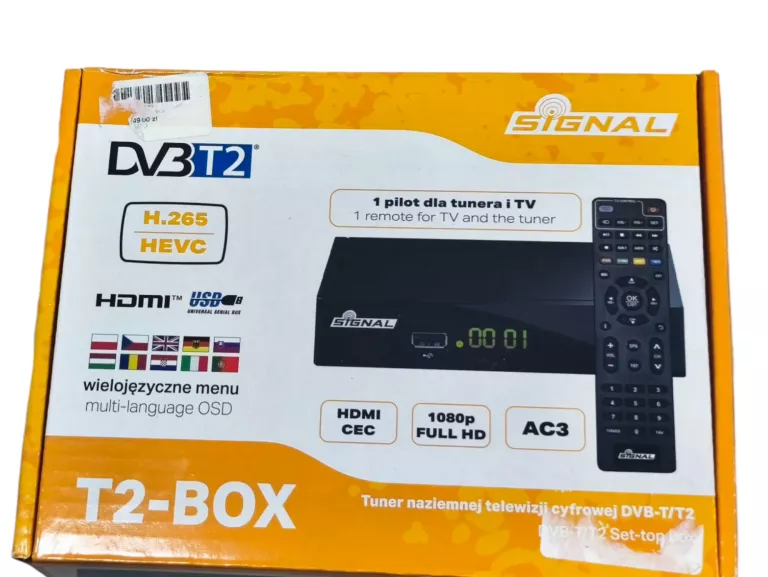 TUNER SIGNAL T2-BOX DVB-T2 HEVC KOMPLET