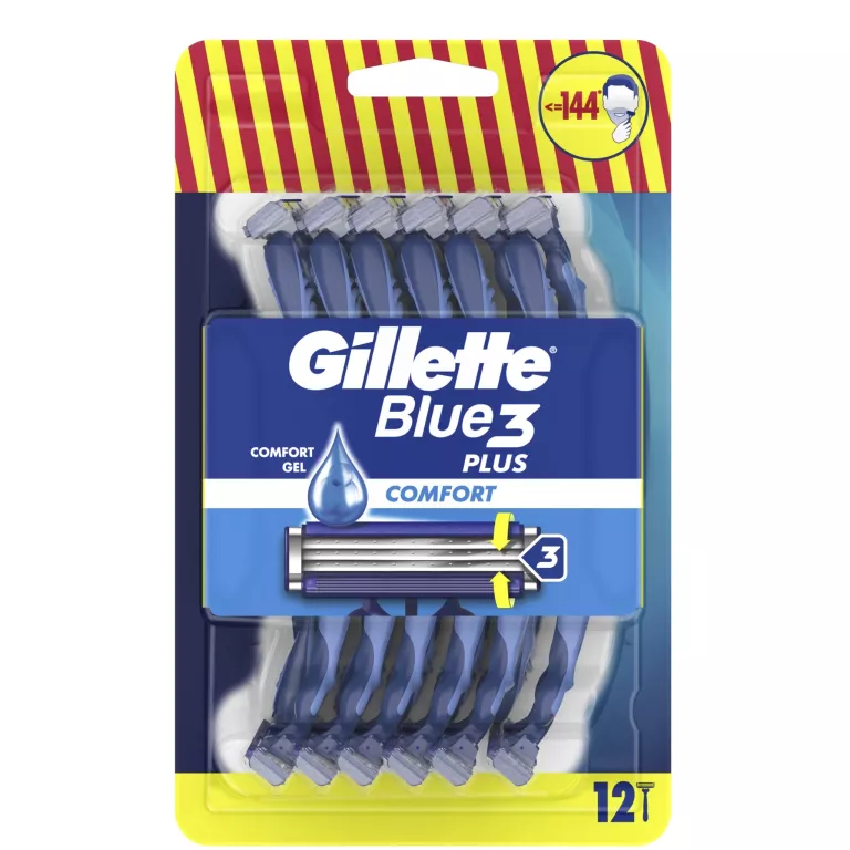 MASZYNKA JEDNORAZOWA DO GOLENIA GILLETTE BLUE3 PLUS COMFORT 12 SZT