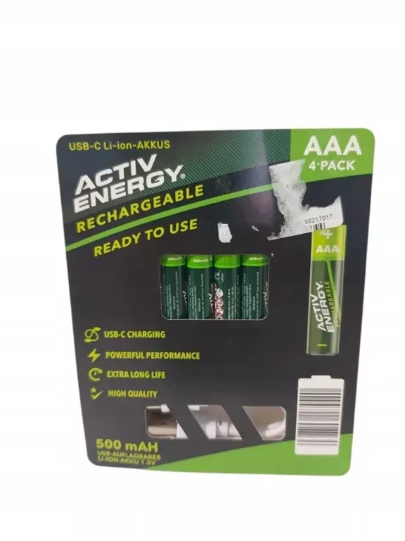AKUMULATOR LITOWO-JONOWY ACTIV ENERGY AAA (R3) 500 MAH 4 SZT.