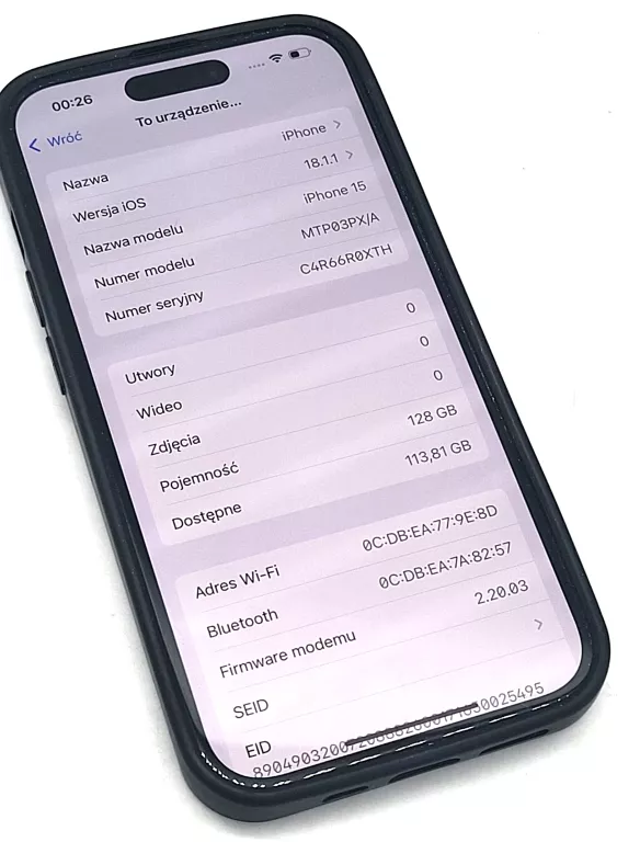 TELEFON IPHONE 15 128GB