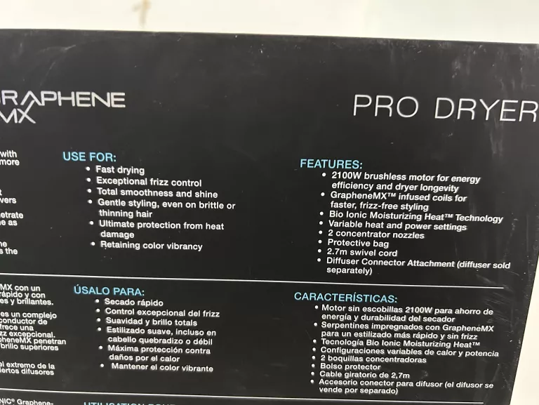 SUSZARKA DO WŁOSÓW BIO IONIC GRAPHENE MX PRO DRYER PUDEŁKO