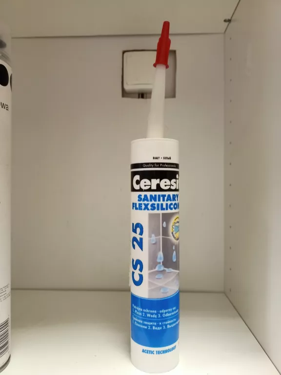 CERESIT CS 25 SILIKON SANITARNY PLEŚNIOODPORNY KOLOR BIAŁY 280ML