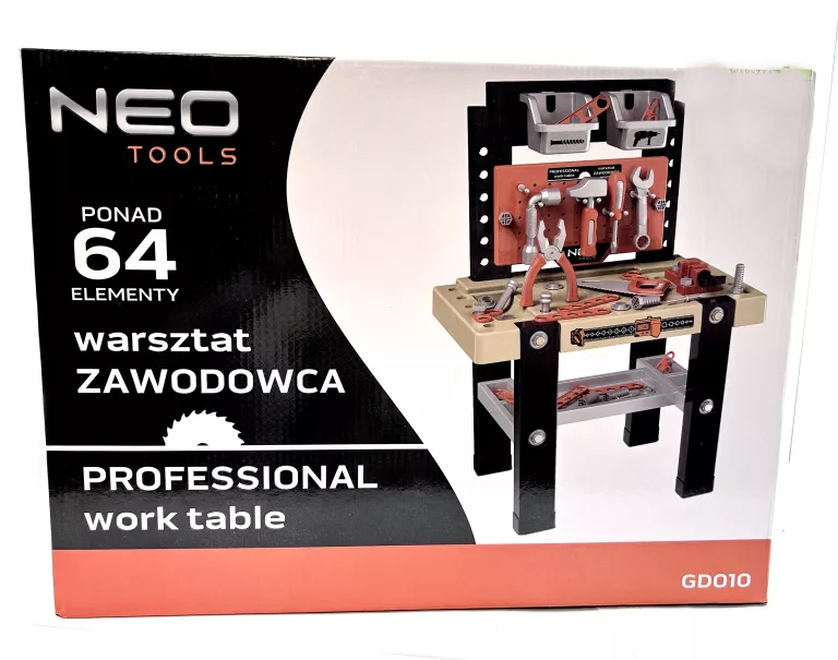 WARSZTAT ZAWODOWCA DLA DZIECI NEO TOOLS - 64 ELEMENTY