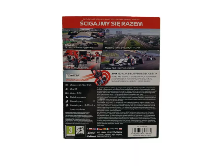 GRA NA XBOX ONE F1 2020