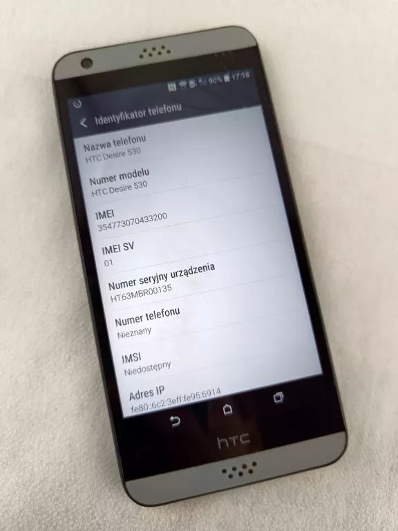 TELEFON HTC DESIRE 530 1,5\16GB PĘKNIĘTY EKRAN