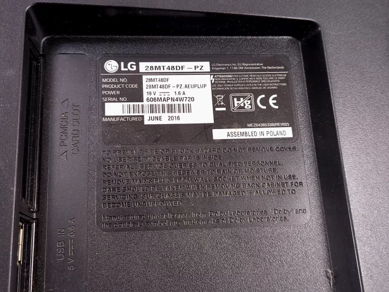 TELEWIZOR LG 28MT48DF Z PILOTEM