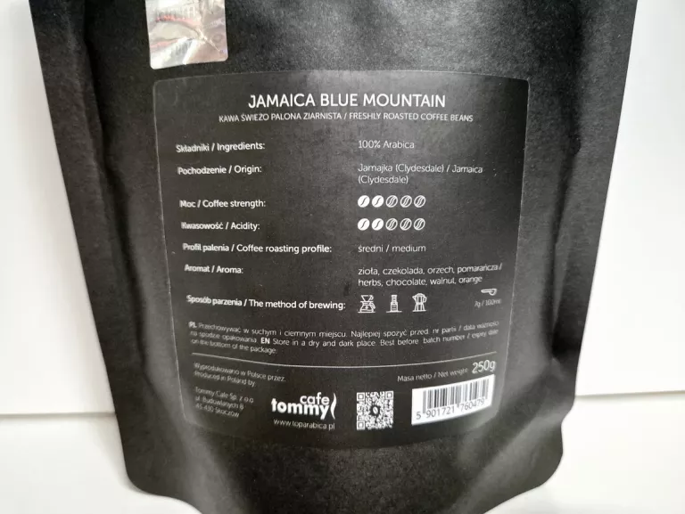 EKSKLUZYWNA KAWA ZIARNISTA JAMAICA BLUE 250G 100% ARABICA