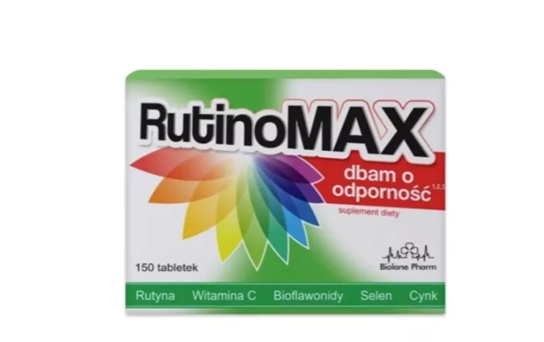 RUTINOMAX RUTYNA SELEN CYNK WITAMINA C NA INFEKCJE I ODPORNOŚĆ 150 TABLETE