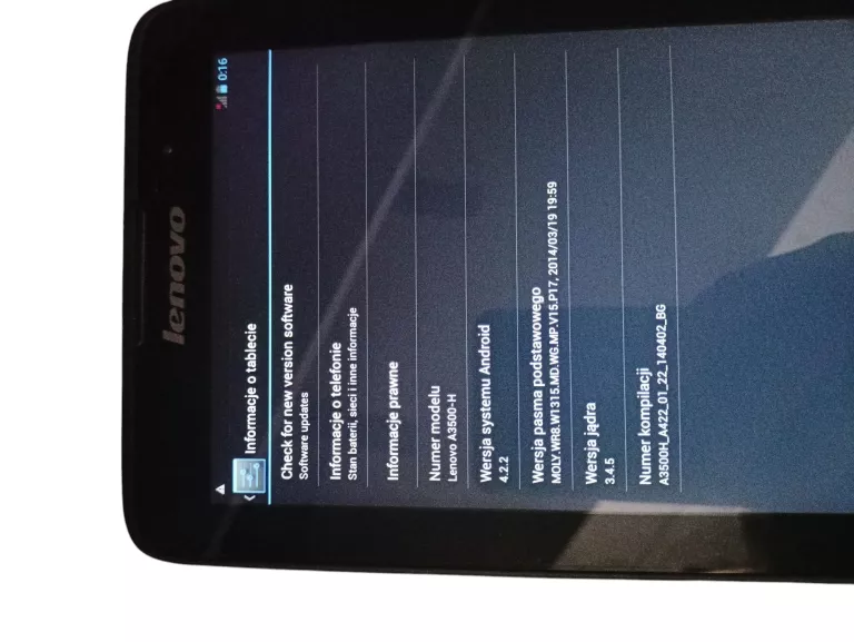 TABLET LENOVO A3500-H