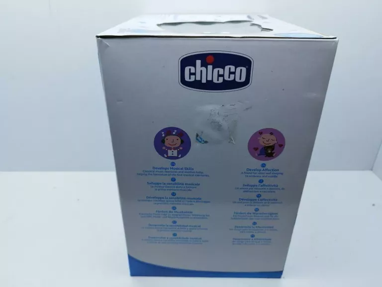 CHICCO MIŚ Z PROJKETOREM PRZYTULANKA NIEBIESKA 3 W 1 LAMPKA + KOŁYSANKI
