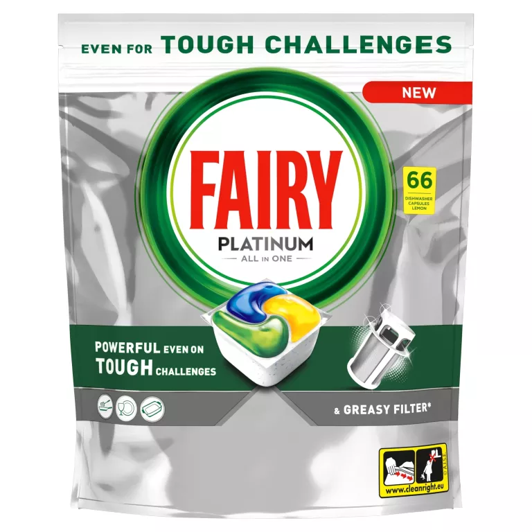 KAPSUŁKI FAIRY PLATINUM LEMON DO ZMYWARKI 66SZT