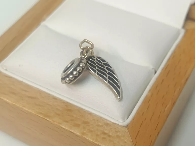 PIĘKNY SREBRNY CHARMS PANDORA SKRZYDŁO PR 925