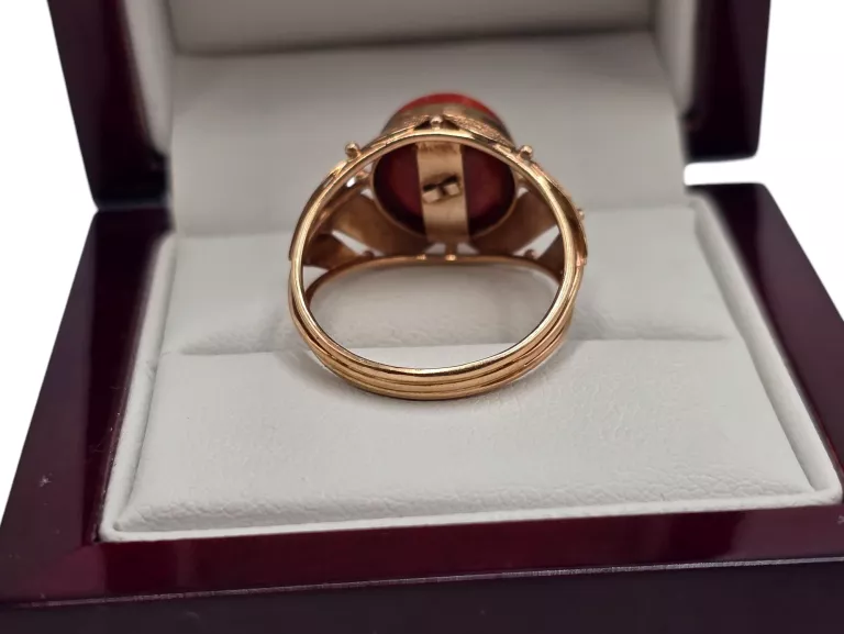 zloty-pierscionek-z-koralem-423g-585-r18-stan-11323-2