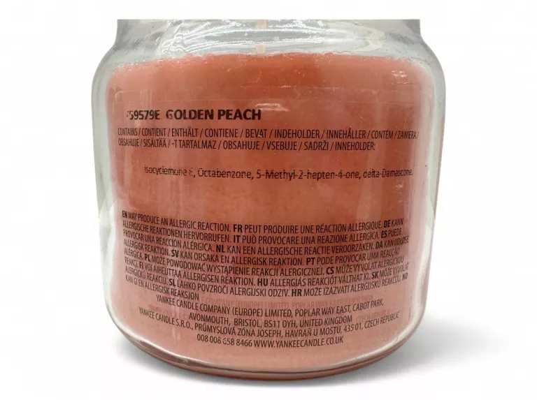 ŚWIECA ZAPACHOWA W SŁOIKU YANKEE CANDLE GOLDEN PEACH 340G