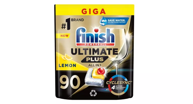 FINISH POWERBALL ULTIMATE PLUS ALL IN 1 LEMON KAPSUŁKI DO ZMYWARKI 90 SZTU