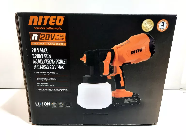 NITEO AKUMULATOROWY PISTOLET MALARSKI 20 V MAX