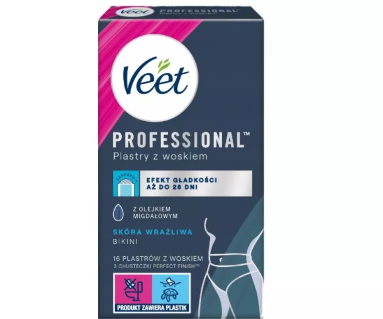 VEET PLASTRY Z WOSKIEM DO BIKINI 16 PLASTRÓW