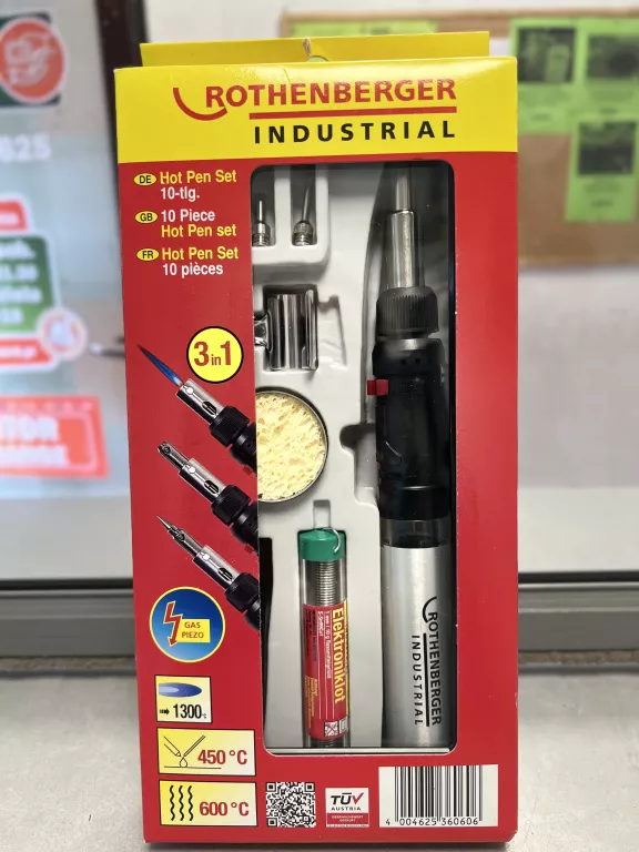 ROTHENBERGER LUTOWNICA GAZOWA PIEZO PALNIK PISTOLET OPALARKA 3W1