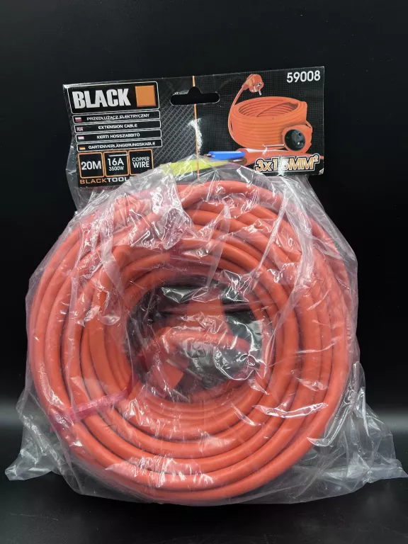 PRZEDŁUŻACZ ELEKTRYCZNY 20M BLACK 59008