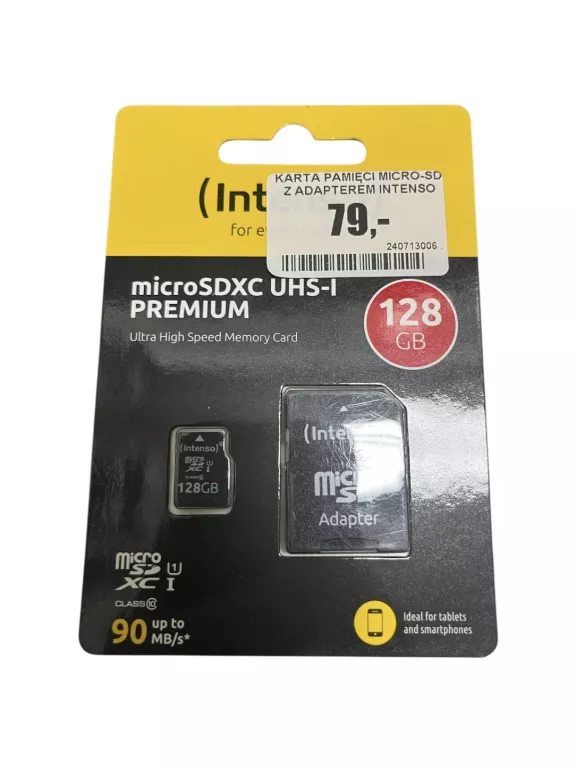 KARTA PAMIĘCI MICRO-SD Z ADAPTEREM INTENSO 128